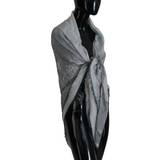 Dame - Grå Halstørklæde & Sjal Costume National Gray Print Shawl Foulard Fringes Women's Scarf