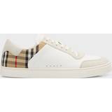 Burberry Beige Sneakers Burberry Men's Leather-Suede Check Sneakers