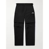 Balenciaga S Bukser & Shorts Balenciaga Wide-Leg Logo-Embroidered Ripstop Cargo Trousers Men Black