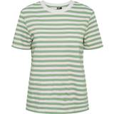 42 - Dame - Grøn T-shirts & Toppe Pieces dame tee PCRIA Quiet Green BRIGHT WHITE