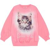 Molo Pink Børnetøj Molo Monti Sweatshirt, Love Cat