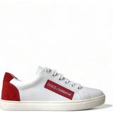 Dolce & Gabbana Dame Sko Dolce & Gabbana White Red Leather Low Top Sneakers Shoes EU36/US5.5