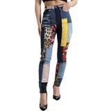 Multifarvet - One Size Bukser & Shorts Dolce & Gabbana Multicolor Patchwork GRACE Skinny Denim Jeans IT38
