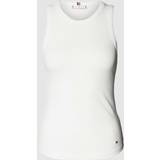 Tommy Hilfiger Dame - Viskose T-shirts & Toppe Tommy Hilfiger Slim Rib Vest White, White, Xxxl, Women
