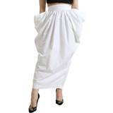 Dolce & Gabbana Bomuld Nederdele Dolce & Gabbana White Cotton High Waist Pencil Cut Maxi Skirt IT40