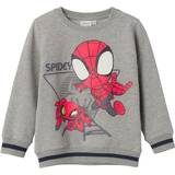 Drenge - Marvel Børnetøj Name It Grey Melange Detlef Spidey Sweatshirt-104