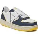 Guess Blå Sko Guess Ancona Mixed-Leather Sneakers Blue