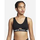 Nike Pro Indy Plunge-sports-bh med støtte og indlæg til kvinder sort