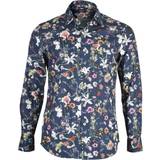 Replay Skjorter Replay Floral Print Shirt, Navy/multicolour