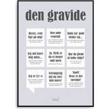 Plakater Dialægt Den Gravida A5 Grey Plakat 15x21cm