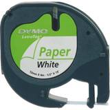 Bedste Markeringsbånd Dymo LetraTag Paper Black Text on White 12mmx4m