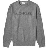 Moncler Herre Sweatere Moncler Flannel Logo Sweatshirt - Grey