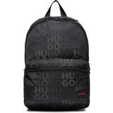 Gummi Tasker Hugo Stacked-logo-pattern backpack with branded rubber patch