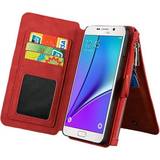 CaseMe Covers med kortholder CaseMe Multi Wallet 14-kort Samsung Galaxy S6 Edge SM-G925F rød