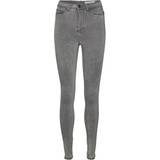 26 - Dame - Grå Jeans Noisy May Callie High Waist Skinny Fit - Light Gray Denim