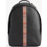 Paul Smith Tasker Paul Smith Mens Black Striped-panel Zipped Grained-leather Backpack