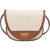 Moschino Skind Tasker Moschino IVORY CANVAS AND LEATHER ALLOVER CROSSBODY BAG