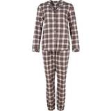Lady Avenue Cotton Flannel Pyjamas - Army/Terracotta