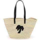 Lak Tasker Palm Angels Straw & Patent Leather Tote Bag OS