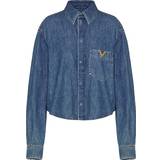 Valentino Peplum Tøj Valentino Blue Hardware Shirt 558 Blue Deni IT