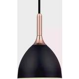 Dæmpbare - Stof Loftlamper Halo Design Bellevue Black/Copper Pendel 24cm