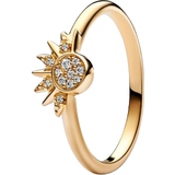 Pandora Guld Ringe Pandora Celestial Sparkling Sun Ring - Gold/Transparent