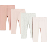 H&M Leggings in Cotton Jersey - Pink/Light Pink