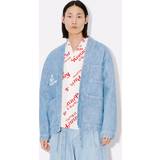 Kenzo Overtøj Kenzo By Verdy' Embroidered Kimono Stone Bleached Blue Denim Mens