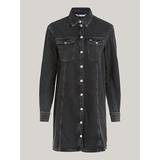 20 - XL Kjoler Tommy Hilfiger Denim A-Line Knee Length Shirt Dress DENIM BLACK