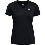 Under Armour Dame - S T-shirts Under Armour Women's Tech V-Neck Short Sleeve Black White