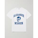 Alexander McQueen Polokrave Tøj Alexander McQueen Slim-Fit Printed Cotton-Jersey T-Shirt Men White