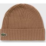 Lacoste Dame Hovedbeklædning Lacoste Unisex Ribbed Wool Beanie One Brown