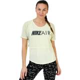Nike Dame - Grøn T-shirts & Toppe Nike Air Top SS Green, Female, Tøj, T-shirt, Løb, Hvid