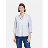 Gerry Weber 32 Tøj Gerry Weber Blouse With 3/4-Length Sleeves And Stand-Out Pleat Blue