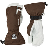12 - Dame Handsker Hestra Army Leather Heli Ski 3-Finger Gloves - Espresso