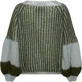 40 - Grøn - Løs Overdele Noella Liana Knit Sweater - Light Blue/Army
