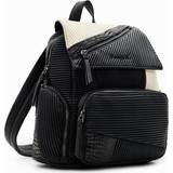 Desigual Dame Rygsække Desigual Midsize textured patchwork backpack BLACK U