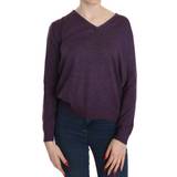 Dame - One Size Overdele Byblos Purple V-neck Long Sleeve Pullover Top