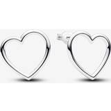 Pandora Sølv Øreringe Pandora Front-facing Heart Stud Earrings Silver One