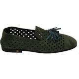 Dolce & Gabbana Loafers Dolce & Gabbana Green Suede Breathable Slippers Loafers Shoes EU41/US8