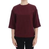 Dame - Silke Bluser Dolce & Gabbana Red 3/4 sleeve silk blouse IT36