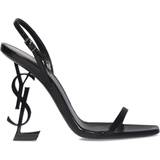 40 ½ - Lak Sandaler med hæl Saint Laurent Opyum leather sandals black