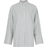 Ballonærmer - Hvid - Stribede Tøj Neo Noir Dita Stripe Shirt CREME