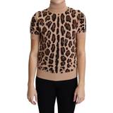 Dame - Leopard Sweatere Dolce & Gabbana Uld T-shirt Beige