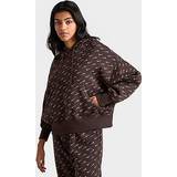 26 - Brun Sweatere Nike Women's Sportswear Phoenix Fleece Over-Oversized All-over Print Pullover Hoodie Baroque Brown