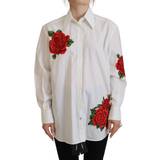 Dame - Hvid - XXS Skjorter Dolce & Gabbana White Cotton Flower Embroidery Shirt Top IT36