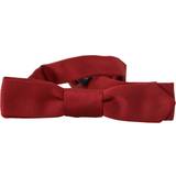 Rød Slips Dolce & Gabbana Red 100% Silk Slim Adjustable Neck Papillon Bow Tie