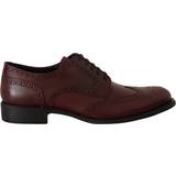 Rød - Snørebånd Lave sko Dolce & Gabbana Bordeaux Leather Oxford Wingtip Formal Shoes EU41.5/US8.5