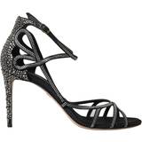 Satin - Sort Sko Dolce & Gabbana Rhinestone Stiletto Sandal Satin Shoes EU40.5/US10