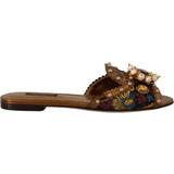 40 ½ - Multifarvet Hjemmesko & Sandaler Dolce & Gabbana Multicolor Floral Embellished Slides Flats Shoes EU36/US5.5